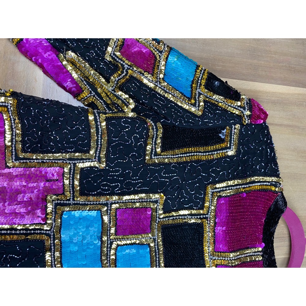 Carina Sequin Beaded Jacket Party Cocktail Evening Coat Small - Picture 9 of 15